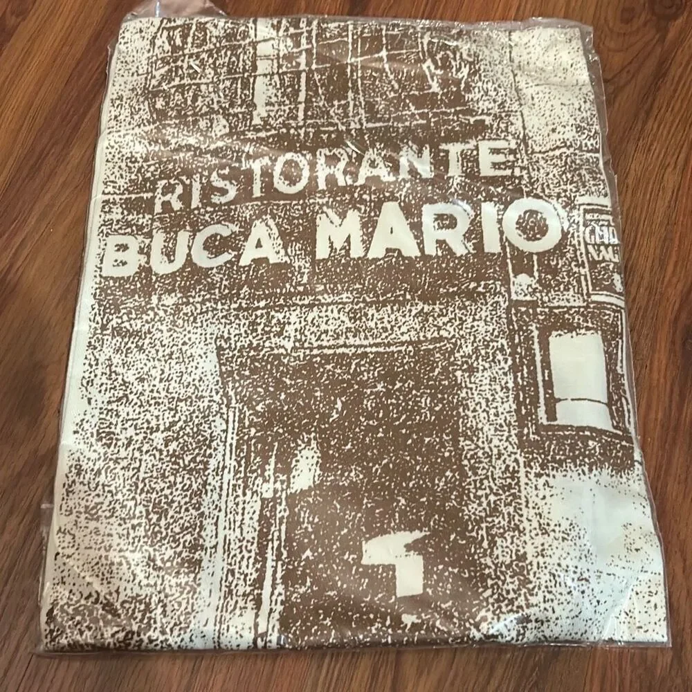 NEW Buca Mario Italy famous restaurant apron Ron cream brown Florence Italy fire